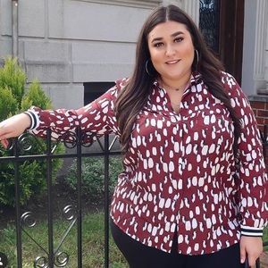 Plus Size Penguin Button Up Shirt